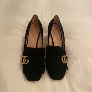 GUCCI suede mid-heel pump